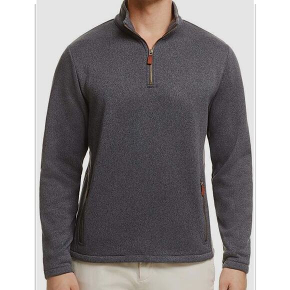 Vineyard Vines Pullover Quarter Zip Fleece Jacket Gray Size Small - Picture 1 of 9